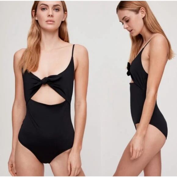 ARITZIA Wilfred NOE Bodysuit and Swimsuit Front Tie Cutout One Piece XS - Picture 9 of 9